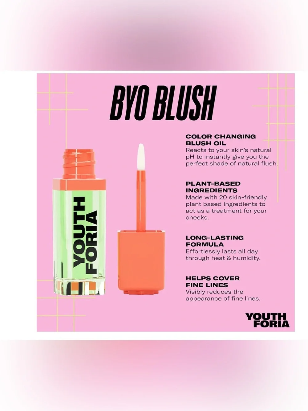 Youth Foria Color-Changing Blush Oil — Coral Orange